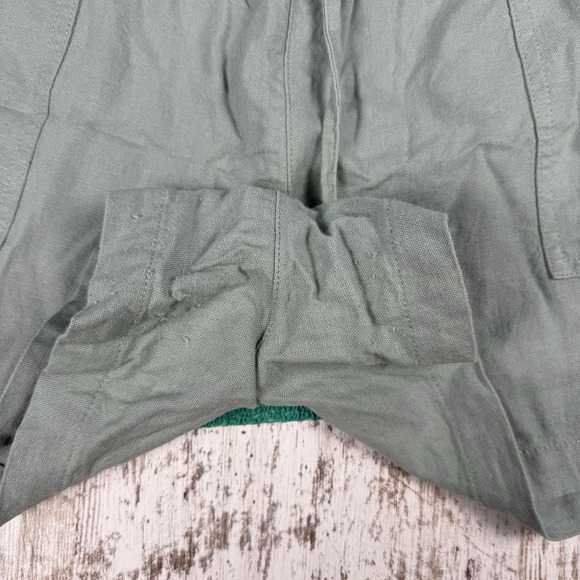 J.Crew Mint Green Linen Blend Shorts Sz L Lightweight Breathable - Picture 5 of 8